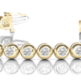 Yellow Gold Lab Diamond Bezel Line Bracelet