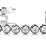 14K White Gold Lab Diamond In Line Bezel Bracelet