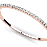 14K Rose Gold Diamond Bangle Bracelet