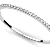 Premium 18K White Gold Diamond Bangle Bracelet