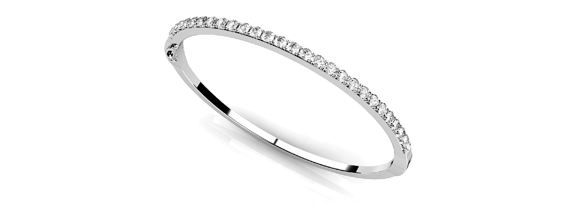 Premium 18K White Gold Diamond Bangle Bracelet