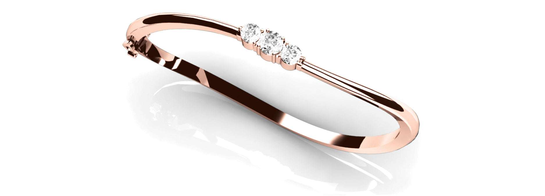 Rose Gold Lab Diamond Bangle Bracelet
