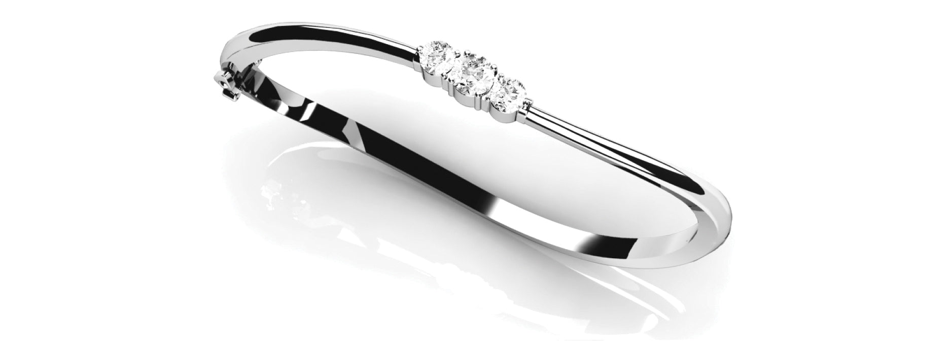 18K White Gold Diamond Bangle Bracelet