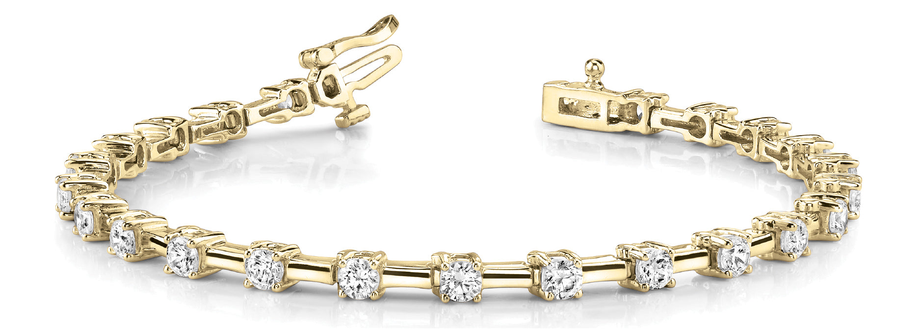 Yellow Gold Lab Diamond Fashion Tennis Bracelet
