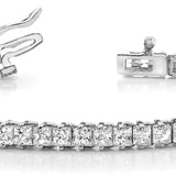 14K White Gold Square Diamond Tennis Bracelet