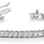 18K White Gold Square Diamond Line Bracelet