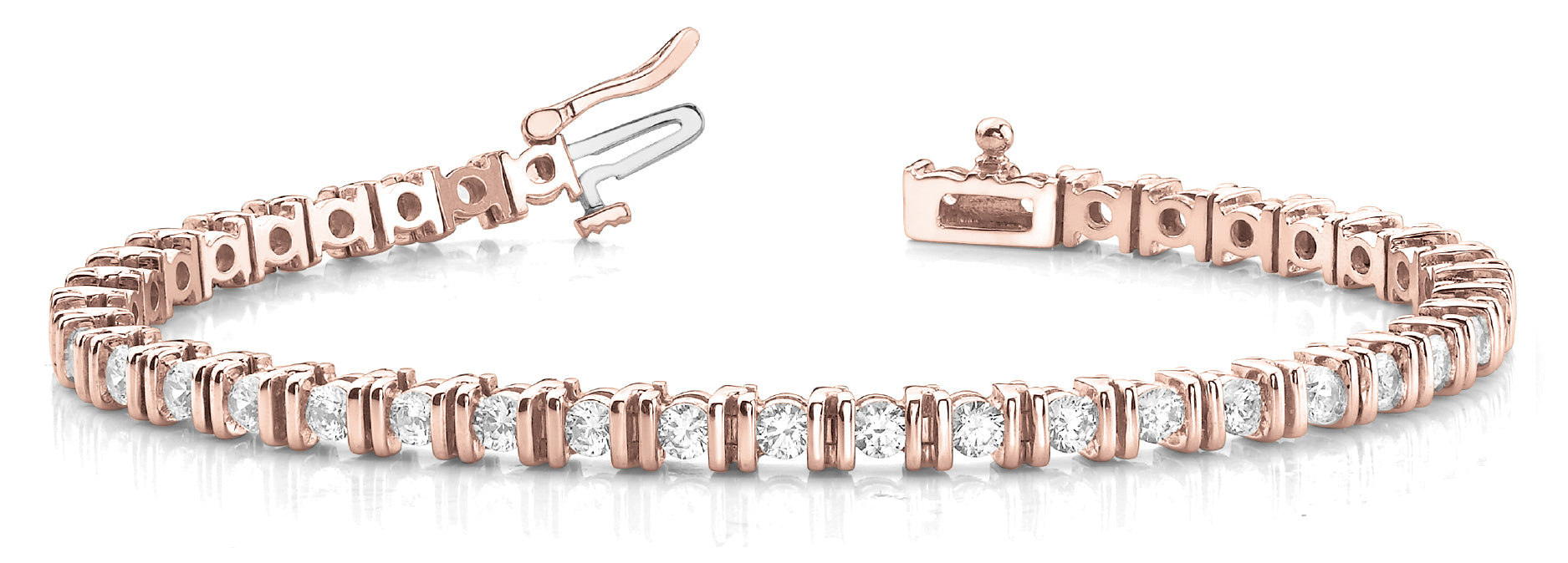 Rose Gold Lab Diamond In-Line Bar Bracelet
