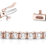 Rose Gold Diamond Bar Bracelet | 40 Lab Stones