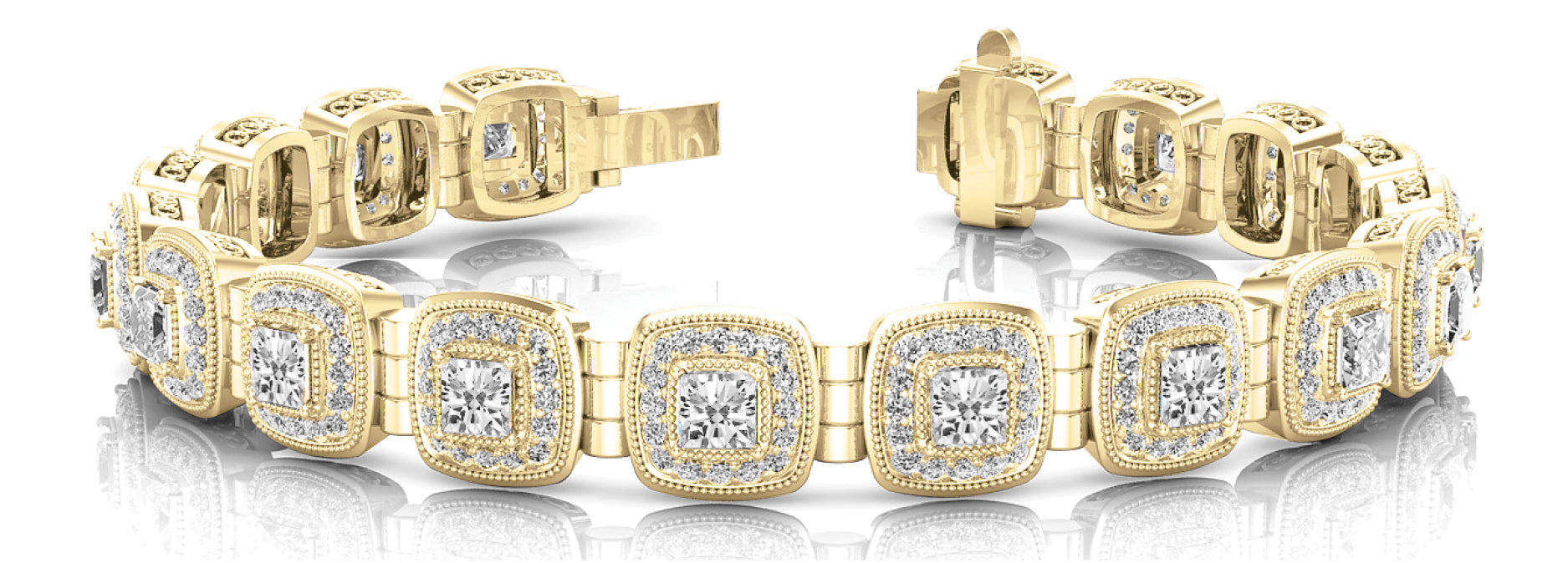 14K Yellow Gold Lab Diamond Fashion Bracelet