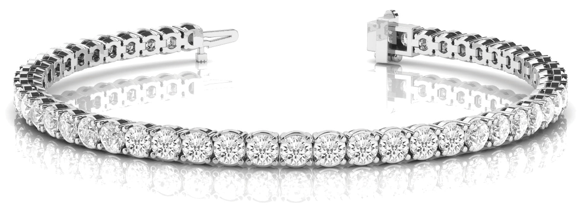 White Platinum 44-Diamond Tennis Bracelet