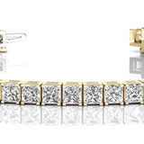 Yellow Gold Lab Diamond In Line Prong Bracelet