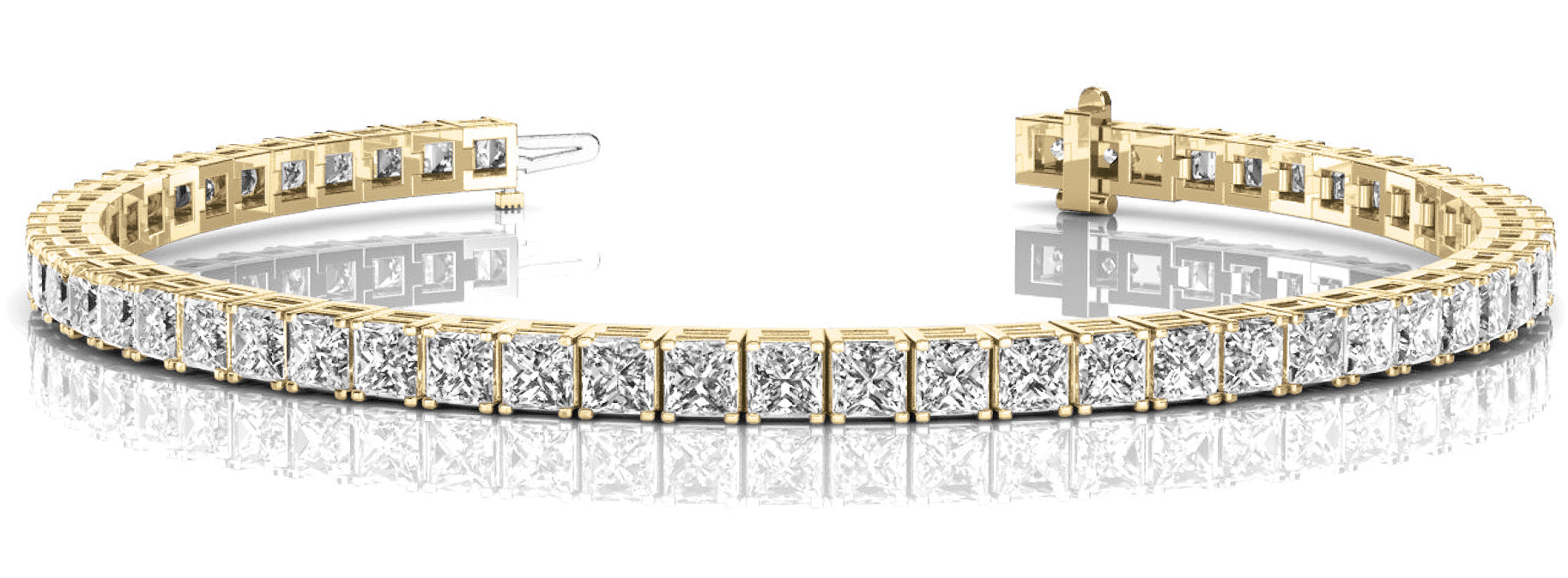 Yellow Gold Lab Diamond In Line Prong Bracelet