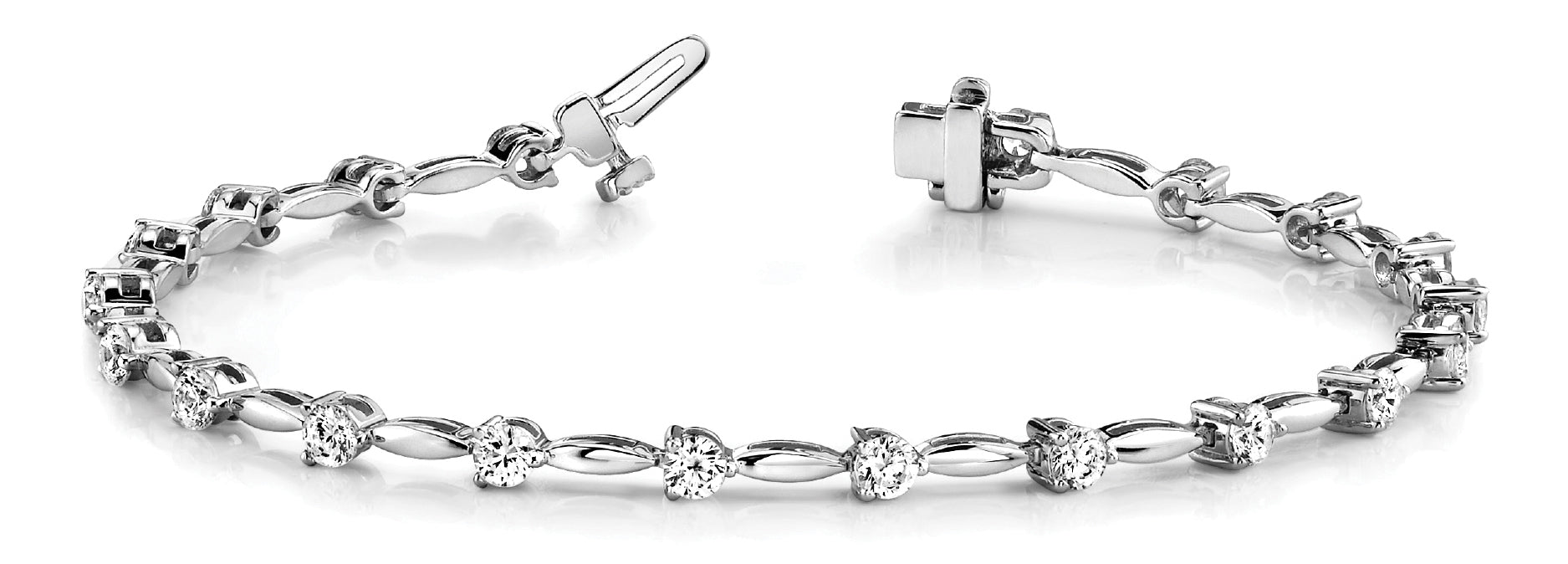 White Gold Lab Diamond Fashion Tennis Bracelet