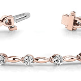 Rose Gold Lab Diamond Fashion Tennis Bracelet