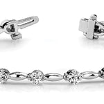White Gold Lab Diamond Fashion Tennis Bracelet