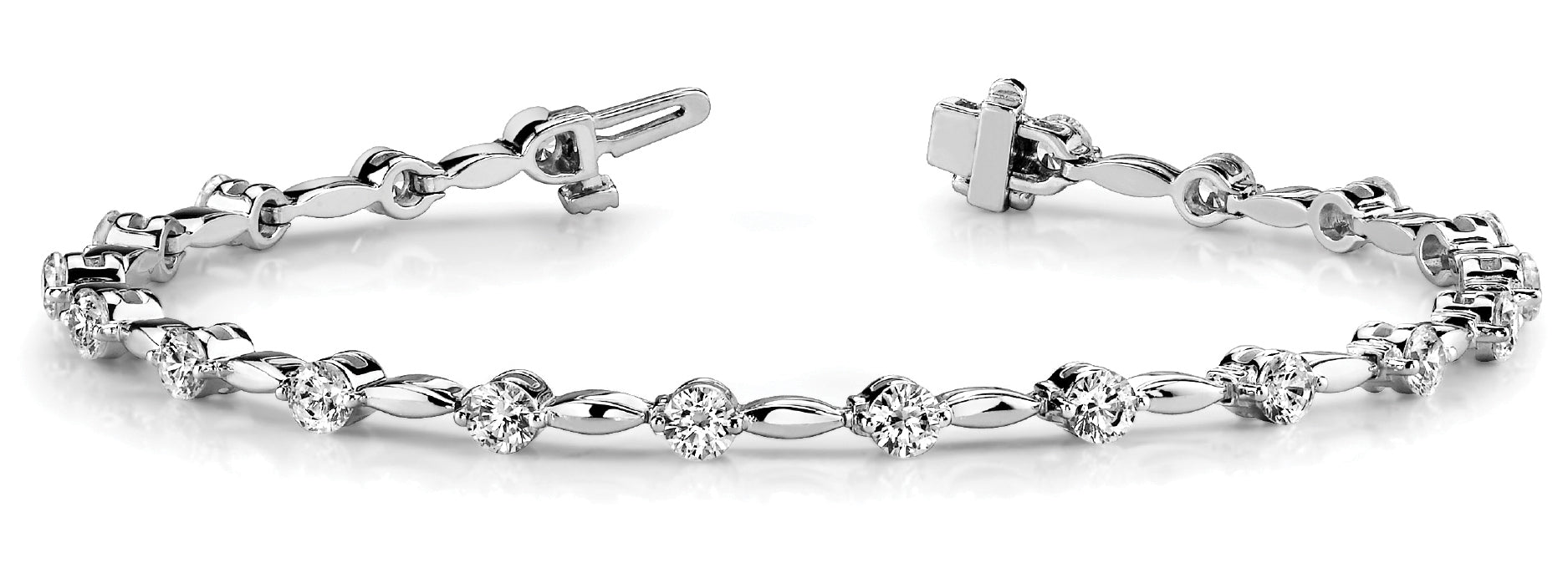 White Gold Lab Diamond Fashion Tennis Bracelet