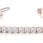 Rose Gold Lab Diamond In Line Prong Bracelet