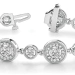 18K White Gold Vintage Lab Diamond Bracelet