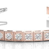 14K Rose Gold Diamond Vintage Bracelet