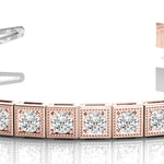 Rose Gold Lab Diamond Vintage Bracelet