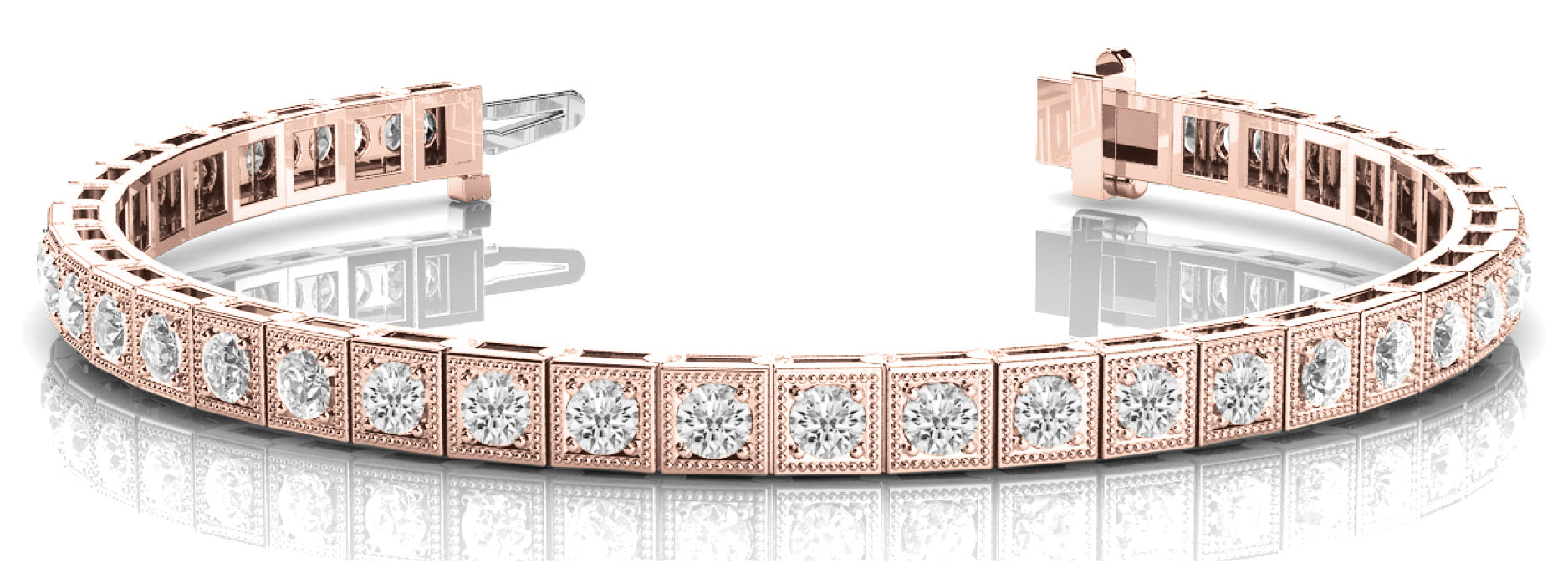 Rose Gold Lab Diamond Vintage Bracelet