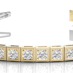 Vintage 18K Yellow Gold Multi-Diamond Bracelet