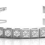 White Platinum Lab Diamond Vintage Tennis Bracelet