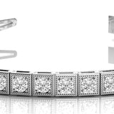 White Platinum Lab Diamond Vintage Tennis Bracelet