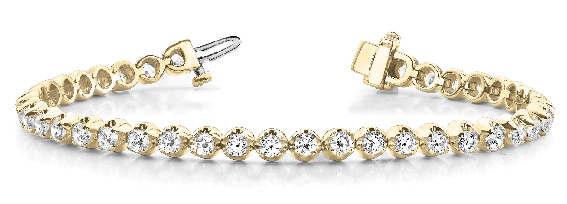 Yellow Gold Lab Diamond In Line Illusion Bracelet