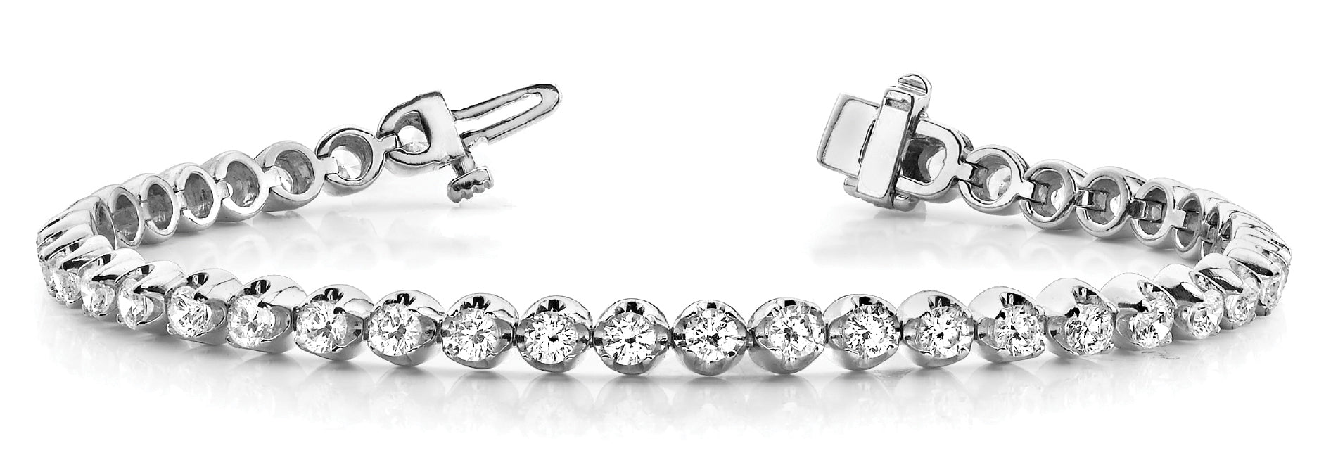 18K White Gold Lab Diamond Line Bracelet