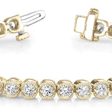 14K Yellow Gold Lab Diamond In-Line Bezel Bracelet