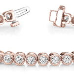 14K Rose Gold Lab Diamond Bezel Line Bracelet