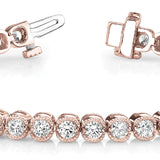 14K Rose Gold Lab Diamond Bezel Line Bracelet