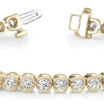 14K Yellow Gold Lab Diamond In-Line Bezel Bracelet