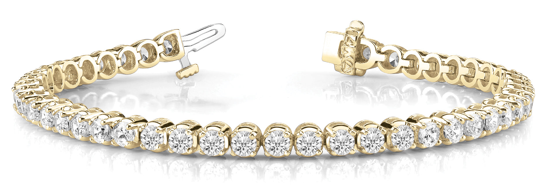 14K Yellow Gold Lab Diamond In-Line Tennis Bracelet