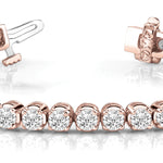 Rose Gold Lab Diamond In Line Prong Bracelet