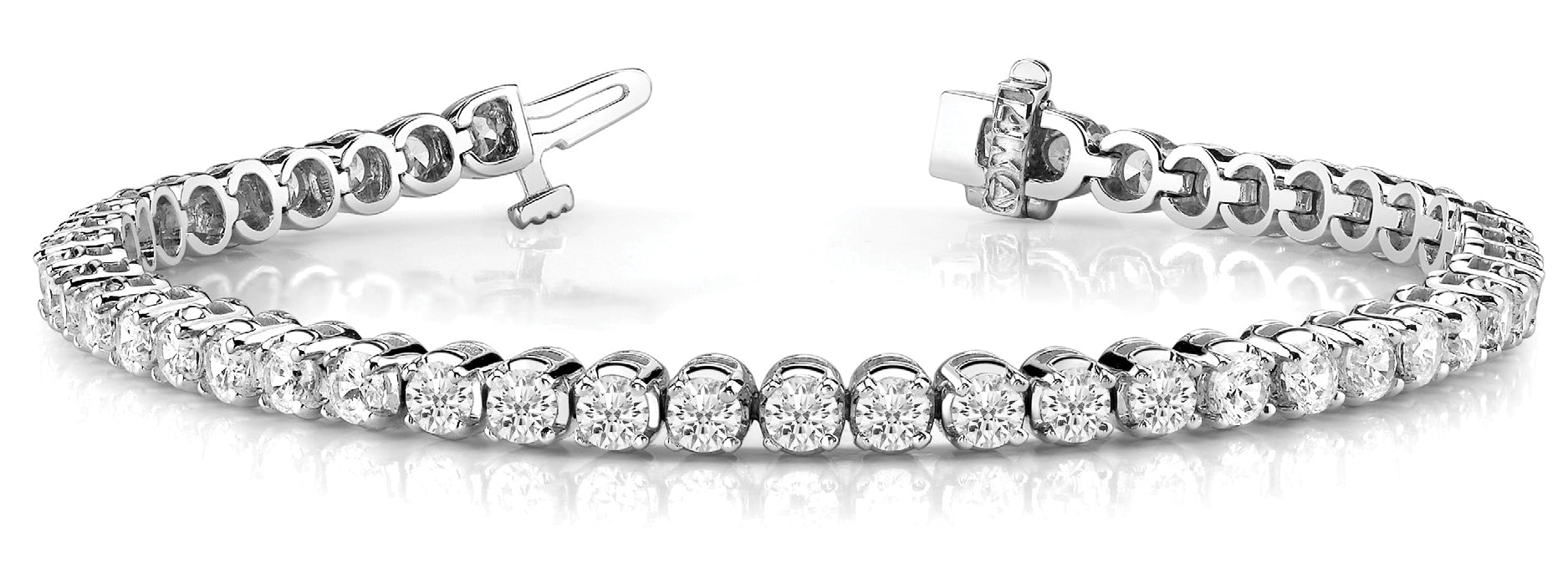 14K White Gold Lab Diamond Line Bracelet