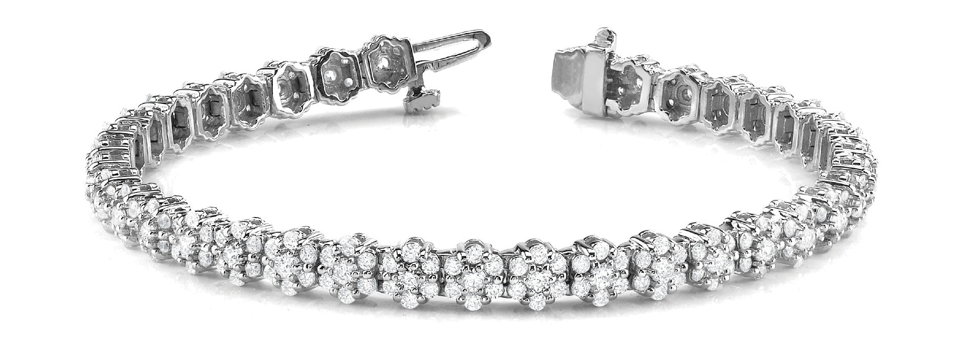 White Platinum Multi-Diamond Tennis Bracelet