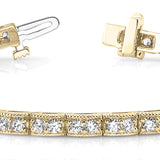 Vintage 14K Yellow Gold Diamond Tennis Bracelet