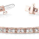 14K Rose Gold Diamond Vintage Bracelet