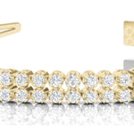 14K Yellow Gold Multi-Row Diamond Tennis Bracelet