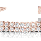 Rose Gold Multi-Row Diamond Tennis Bracelet