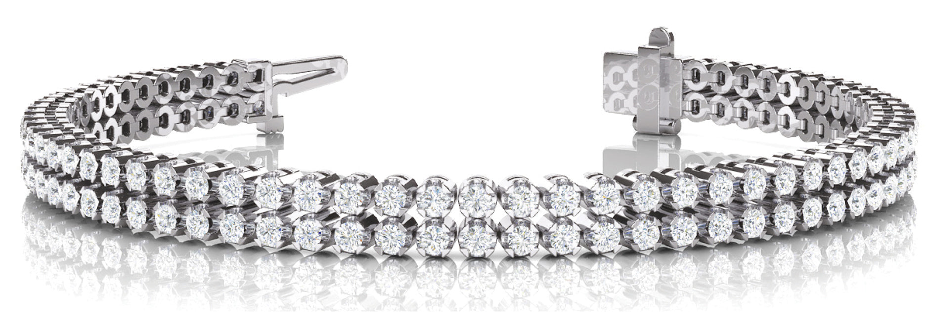 White Gold Multi-Row Diamond Tennis Bracelet