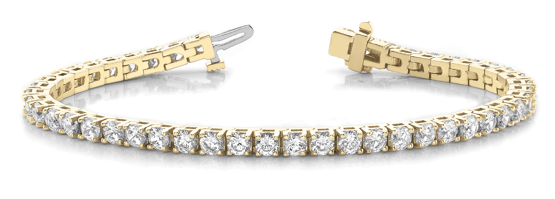 18K Yellow Gold Diamond In-Line Tennis Bracelet
