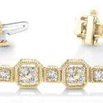 14K Yellow Gold Lab Diamond Vintage Bracelet