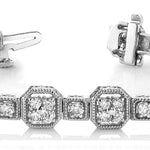 White Platinum Lab Diamond Vintage Tennis Bracelet