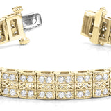 14K Yellow Gold Diamond Multi Row Bracelet