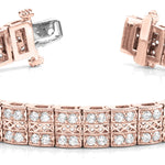 14K Rose Gold Lab Diamond Multi Row Bracelet