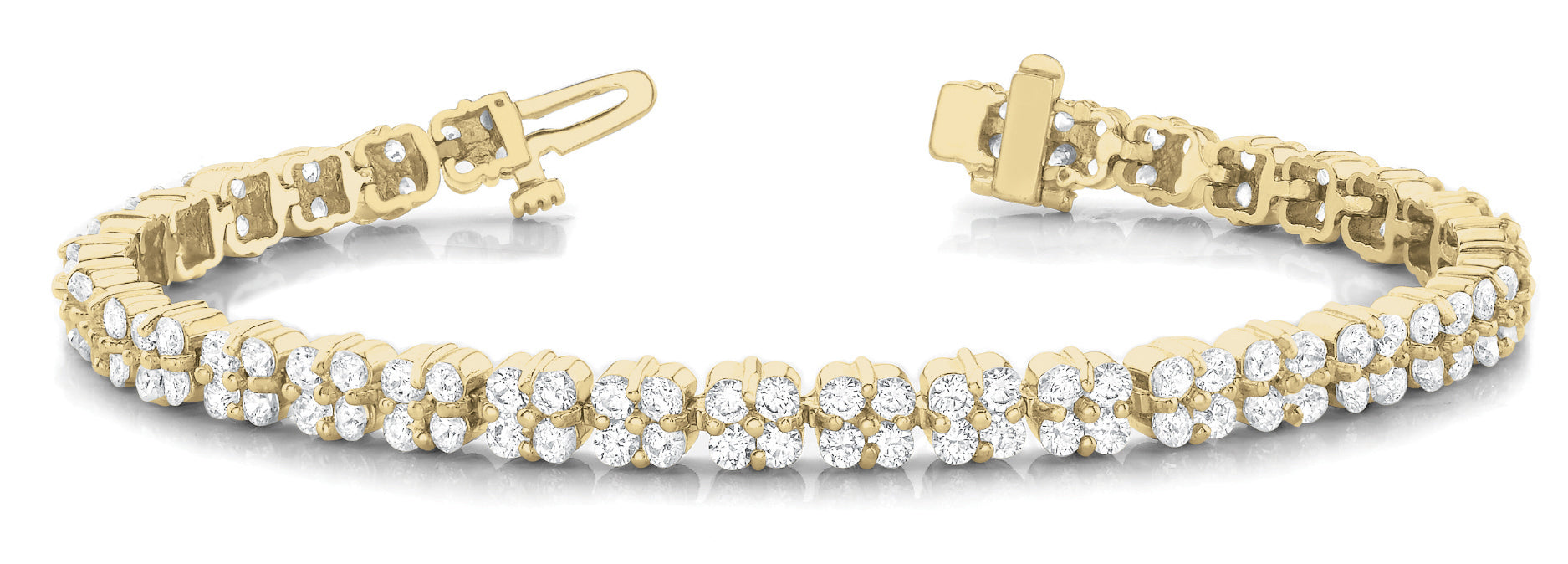 14K Yellow Gold Diamond Tennis Bracelet