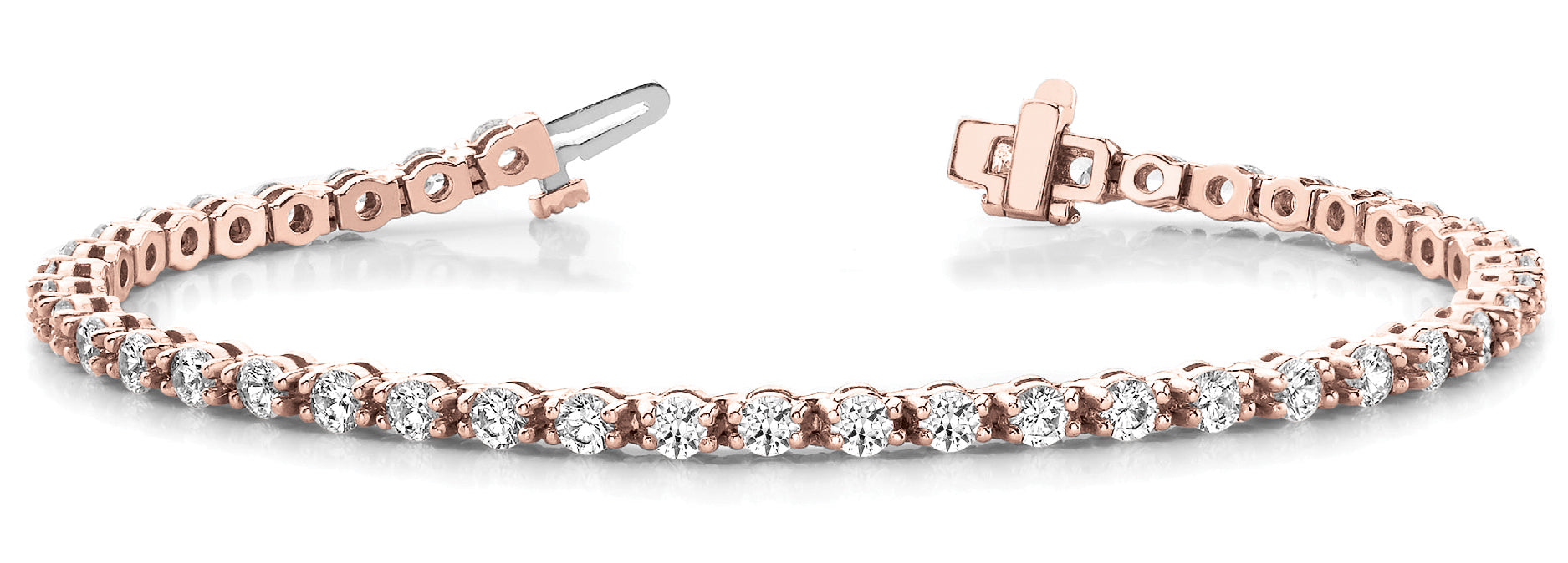Rose Gold Lab Diamond In-Line Tennis Bracelet